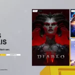 "Banner promocional dos jogos mensais do PlayStation Plus de julho de 2025, destacando as capas de Diablo IV, The King of Fighters XV e Jusant, com o selo de 15º aniversário do serviço."