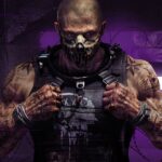 Personagem de Call of Duty: Black Ops 6 em arte promocional da Season 4, com visual agressivo e fundo roxo escuro.