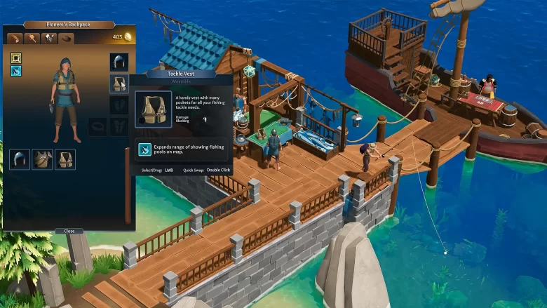 Customização e comércio no cais.