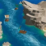 Explorando ilhas com jangadas.