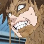 Gaara de Naruto com a armadura de areia cobrindo seu corpo e expressão intensa.