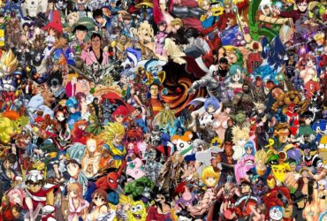 Montagem colorida com diversos personagens famosos de animes e cultura pop, representando variedade para novos fãs de anime.