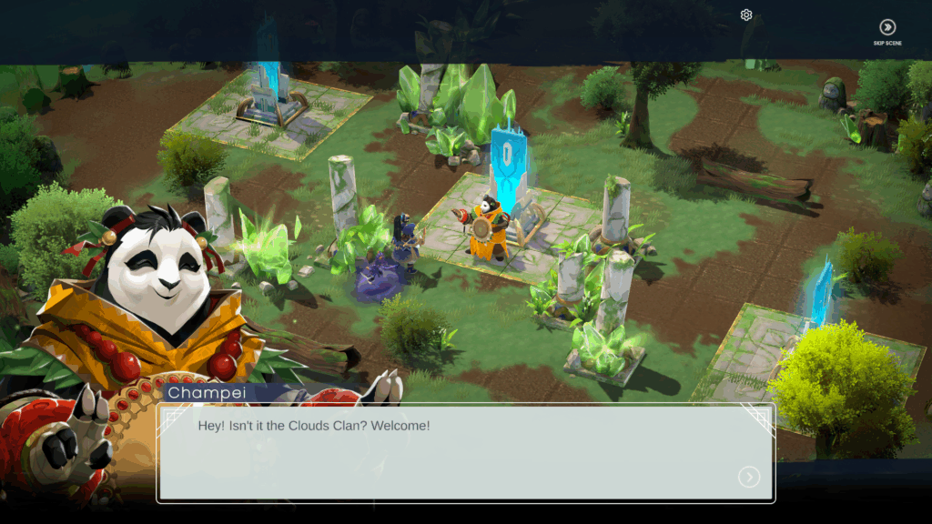 Personagem Champei dá boas-vindas à equipe da Clouds Clan.
