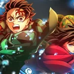 Tanjiro e Giyu prontos para a batalha no filme Demon Slayer: Castelo Infinito.