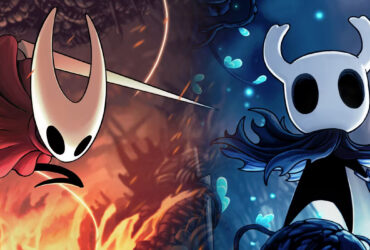 Hornet e o Cavaleiro frente a frente em Hollow Knight: Silksong