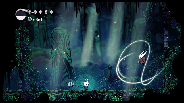 Hornet em combate contra o Cavaleiro em Hollow Knight