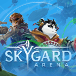Arte promocional com dois campeões de Skygard Arena prontos para a batalha.