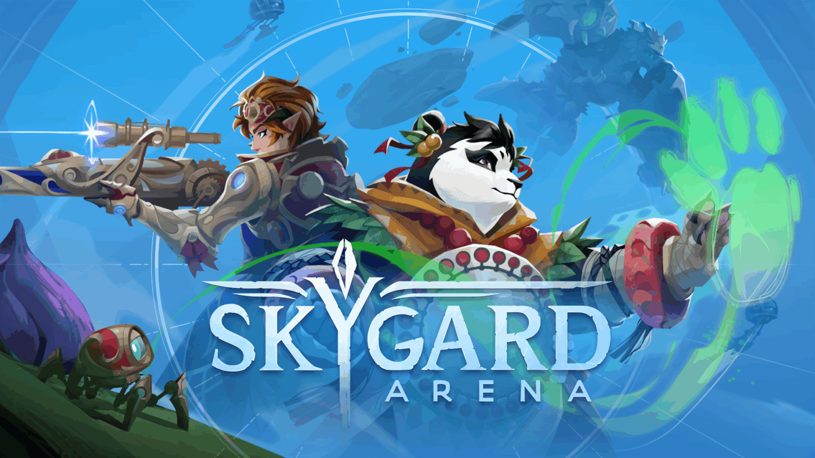 Arte promocional com dois campeões de Skygard Arena prontos para a batalha.
