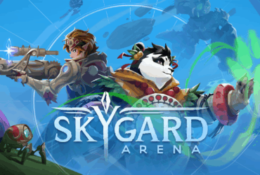 Arte promocional com dois campeões de Skygard Arena prontos para a batalha.