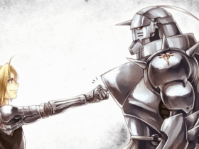 Edward Elric e Alphonse Elric se cumprimentando com um toque de punhos, simbolizando união e irmandade em Fullmetal Alchemist.
