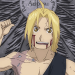Edward Elric diante da Verdade em Fullmetal Alchemist, mostrando determinação após sacrifícios.