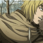 Thorfinn de Vinland Saga em uma cena contemplativa, representando protagonistas humanos nos animes.
