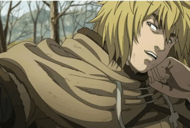 Thorfinn de Vinland Saga em uma cena contemplativa, representando protagonistas humanos nos animes.