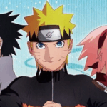 Naruto, Sasuke e Sakura em pose clássica do anime Naruto Shippuden.
