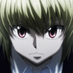 Kurapika com olhos escarlates em cena de Hunter x Hunter