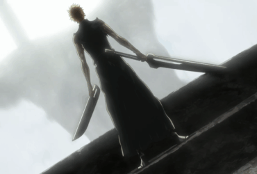 Ichigo Kurosaki empunhando suas duas espadas em Bleach, simbolizando a aceitação de todas as suas identidades.