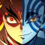 Rengoku e Akaza em Demon Slayer representando os arcos mais emocionantes dos animes shonen.