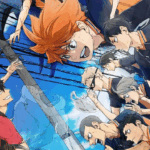 Personagens dos times Karasuno e Nekoma se enfrentam em uma arte promocional de Haikyuu!! A Batalha no Lixão, representando o clássico duelo entre amigos e rivais.