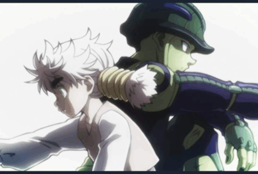 Cena de anime mostrando dois personagens próximos - um com cabelo branco prateado e outro personagem verde com capacete - em momento dramático que representa amizade improvável