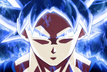 Goku com aura azul intensa na forma Ultra Instinct de Dragon Ball Super, usado como exemplo de personagem icônico mas superestimado narrativamente