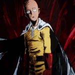 Imagem de Saitama, protagonista de One Punch Man, representando o contraste entre a opening épica "The Hero!!" e a ironia de um herói que venceu todos os desafios