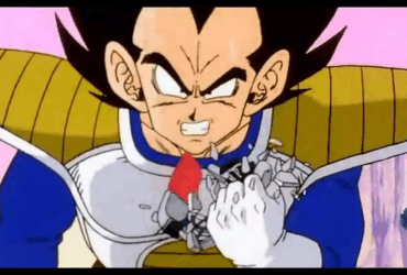 Vegeta de Dragon Ball Z com armadura Saiyan e expressão de choque ao detectar nível de poder acima de 9000, cena que originou meme icônico da cultura pop