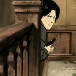 Cena dramática do anime Monster mostrando personagem em momento de tensão, obra filosófica que explora temas existencialistas e a dualidade do bem e do mal