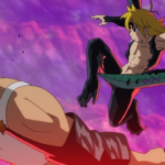 Comparação visual de The Seven Deadly Sins mostrando Meliodas e Escanor em cenas de ação, ilustrando a discussão no Reddit sobre a queda drástica na qualidade da animação nas temporadas finais de Nanatsu no Taizai