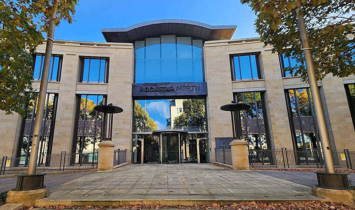 Fachada do prédio da Rockstar North na Escócia, estúdio responsável pelo desenvolvimento de GTA VI