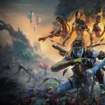 Jogabilidade em terceira pessoa em Avatar Frontiers of Pandora From the Ashes na floresta de Pandora