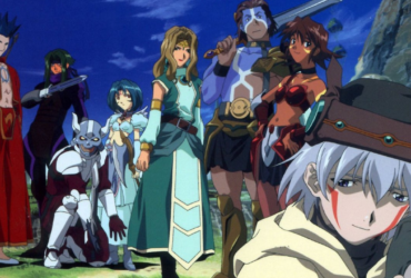 Personagens do anime Hack Sign reunidos em cenário de fantasia medieval digital, representando o pioneirismo dos MMORPGs nos animes dos anos 2000