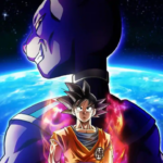 Goku em frente ao Deus da Destruição Beerus com a Terra ao fundo, representando o confronto épico da saga de Beerus no remake de Dragon Ball Super anunciado pela Toei Animation