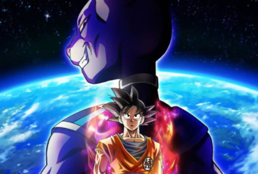 Goku em frente ao Deus da Destruição Beerus com a Terra ao fundo, representando o confronto épico da saga de Beerus no remake de Dragon Ball Super anunciado pela Toei Animation