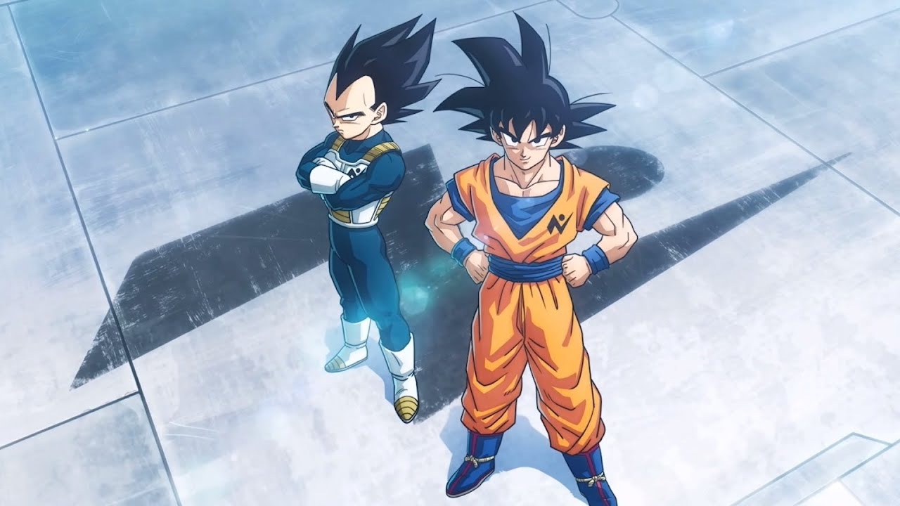 Goku e Vegeta lado a lado em Dragon Ball Super, preparados para enfrentar Moro na Saga Galactic Patrol