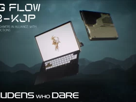 Tablet gamer ROG Flow Z13-KJP em formato 2 em 1, com teclado destacável e design exclusivo inspirado na Kojima Productions e no conceito Ludens.