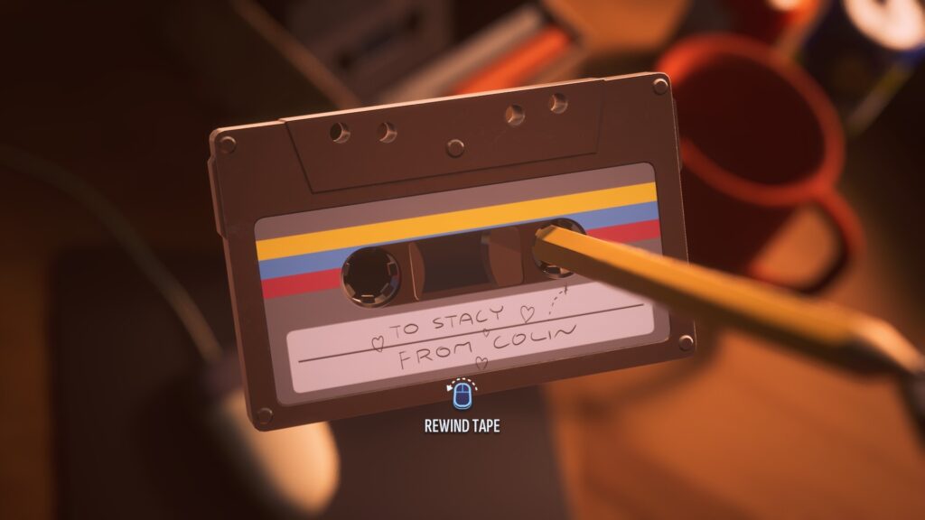 Screenshot do jogo Mixtape - Fita cassete sendo rebobinada
