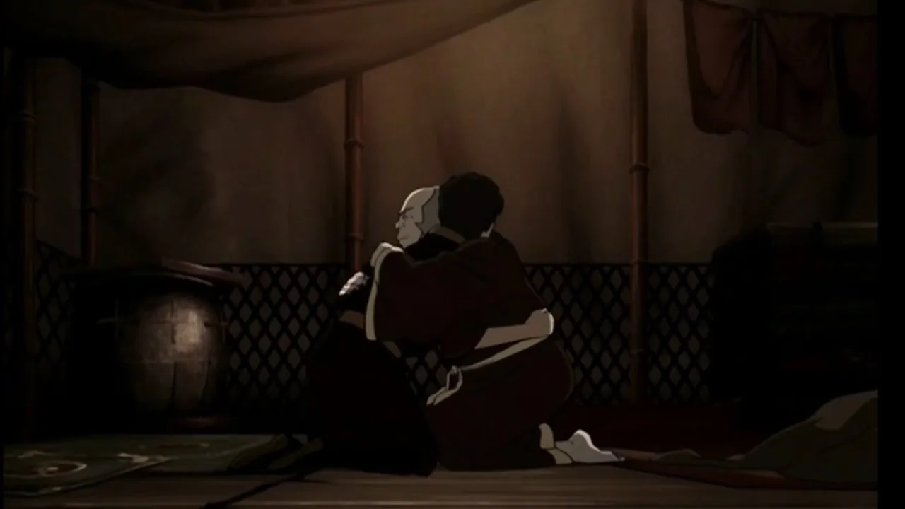 Zuko e Iroh conversam em cena de Avatar, representando reconciliação e amadurecimento após erros do passado.