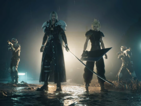 Cloud Strife e Sephiroth usando uniformes de SOLDIER, lado a lado, em imagem de Final Fantasy VII Rebirth