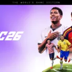 Arte oficial de EA Sports FC 26 The World's Game Edition com atletas internacionais.