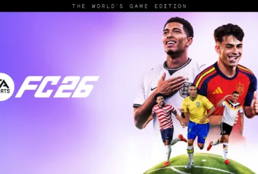 Arte oficial de EA Sports FC 26 The World's Game Edition com atletas internacionais.