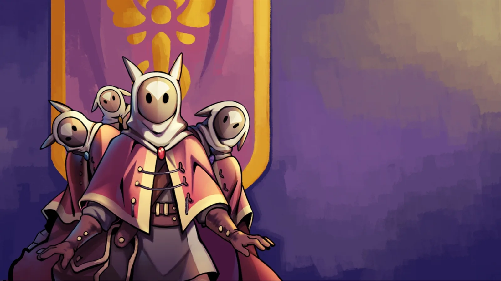 Personagens mascarados de Alchemist: Journey of the Soul em arte oficial do jogo