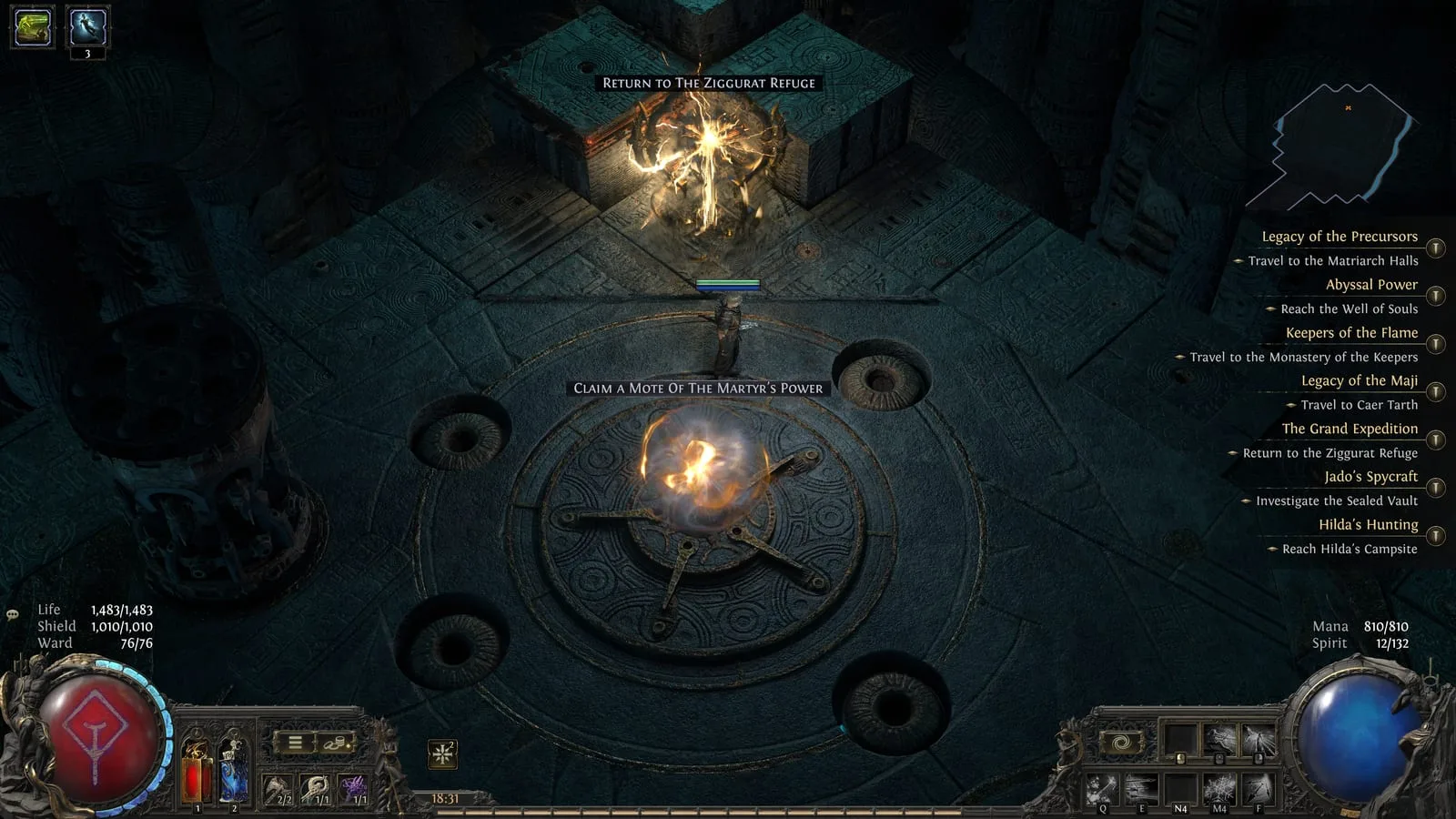 Arte conceitual de ambiente sombrio em Path of Exile 2