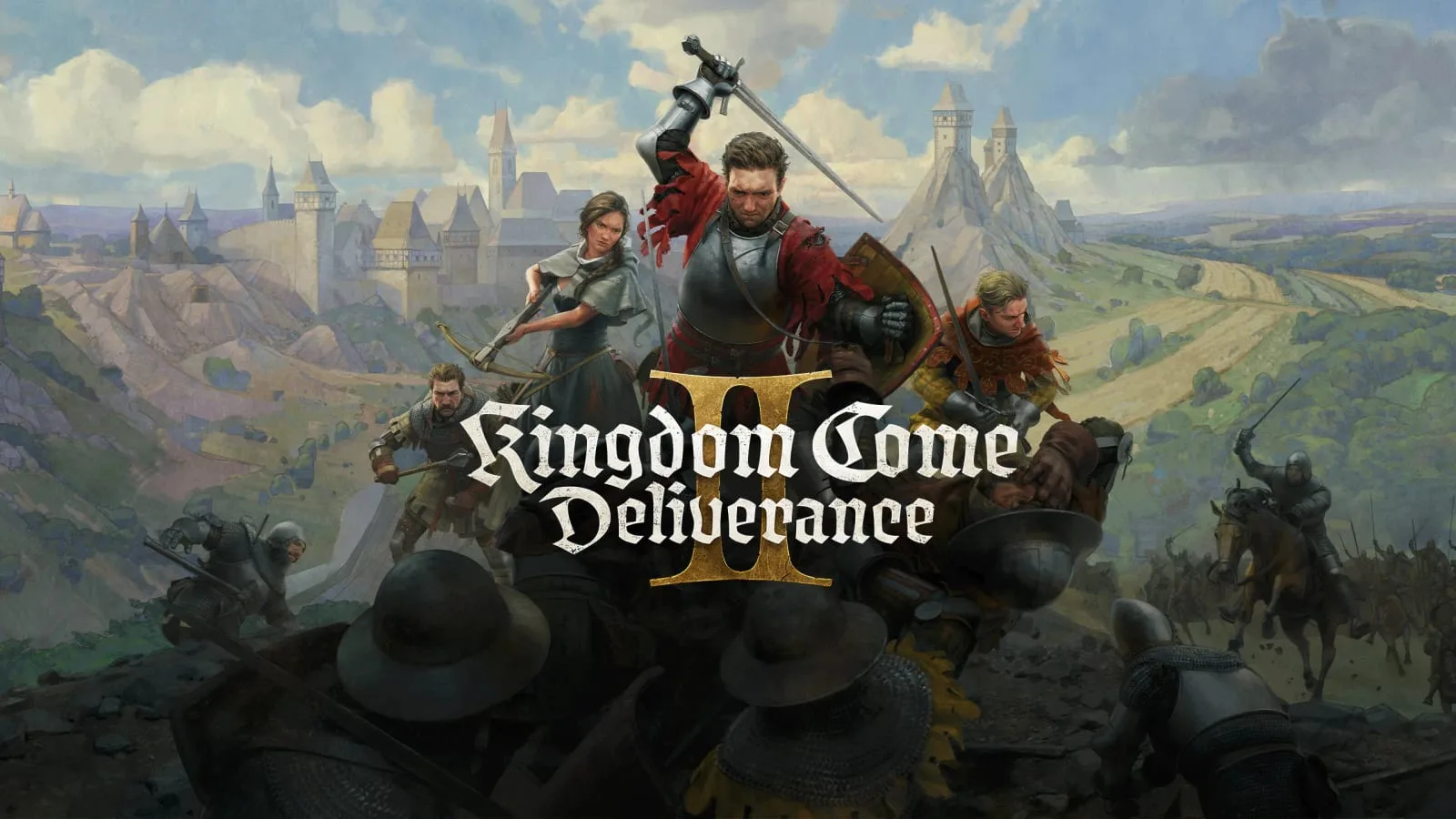 Arte do jogo Kingdom Come: Deliverance 2 mostrando cenário medieval