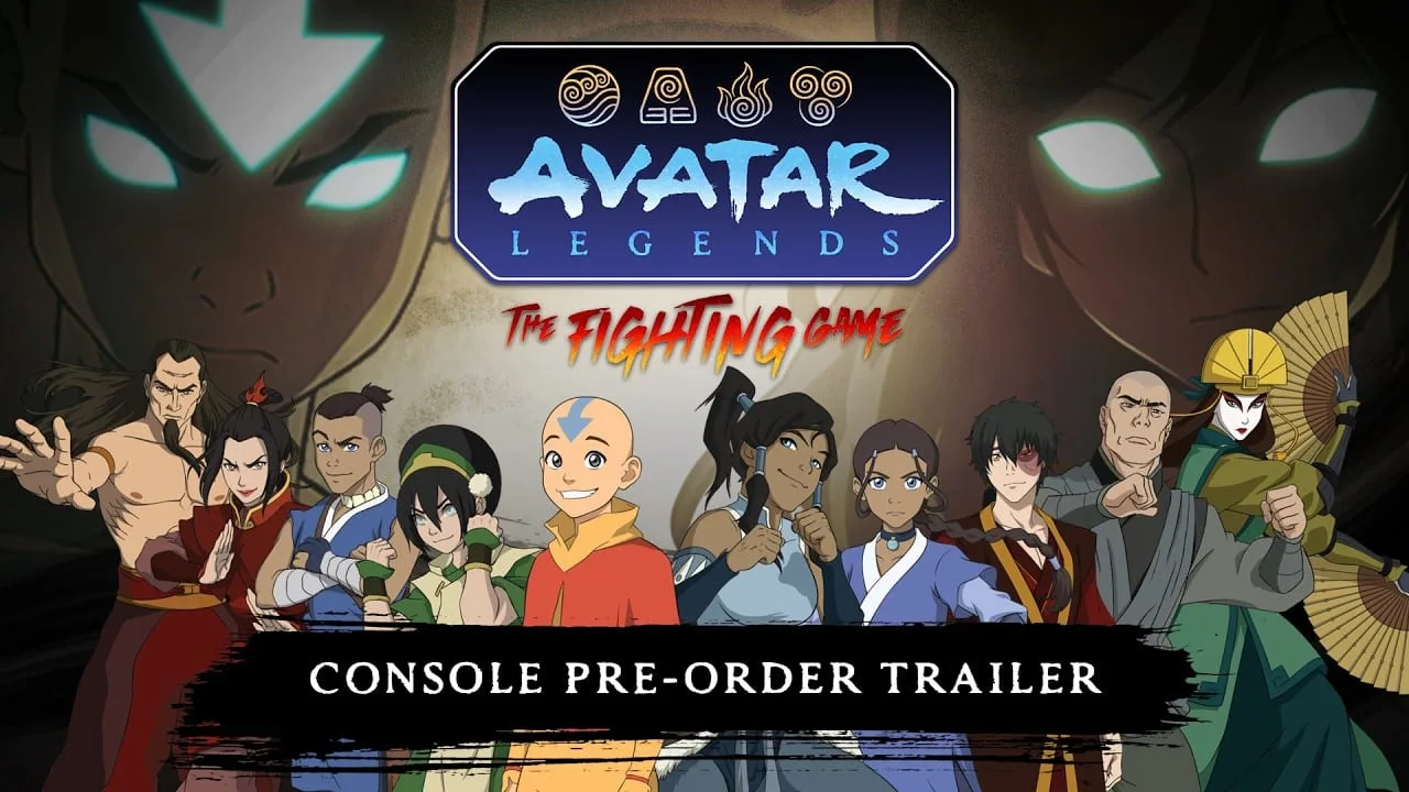 Arte oficial de Avatar Legends: The Fighting Game mostrando personagens em combate
