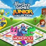 Arte oficial de Hasbro Games Junior Collection mostrando personagens dos jogos