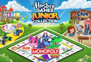 Arte oficial de Hasbro Games Junior Collection mostrando personagens dos jogos