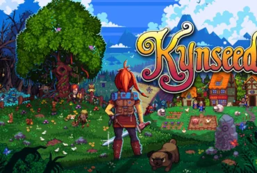 Arte oficial de Kynseed mostrando personagens em mundo de fantasia colorido
