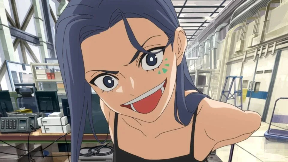Arte oficial do anime LONA mostrando personagens principais em um cenário futurista