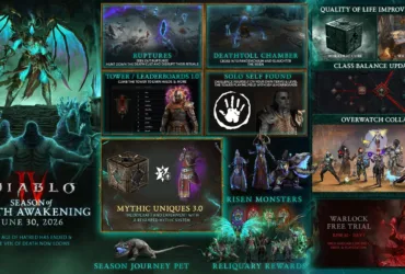 Arte oficial mostrando inimigos do Death Cult em Diablo IV Temporada 14