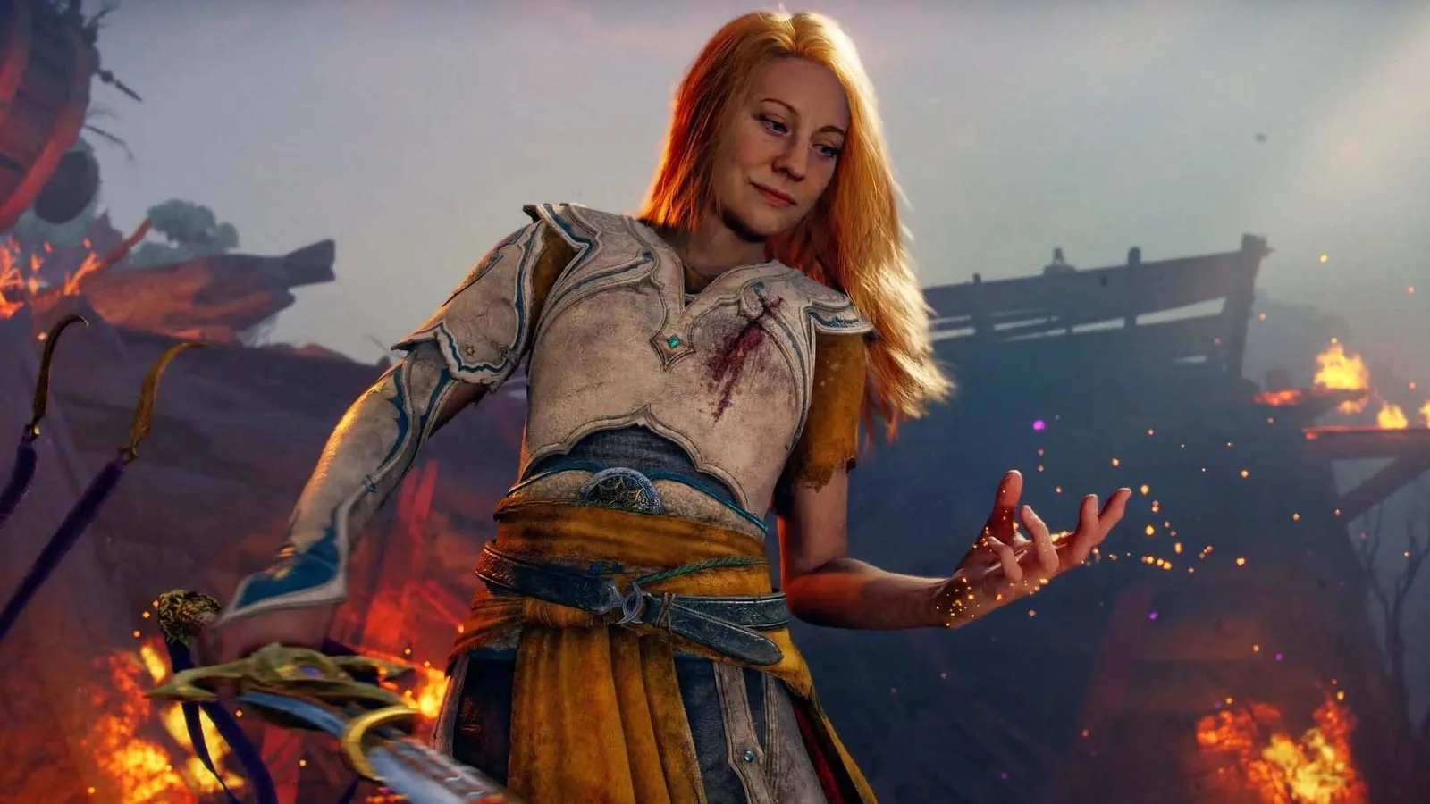 Capa divulgativa de God of War Laufey com personagens em cenário nórdico